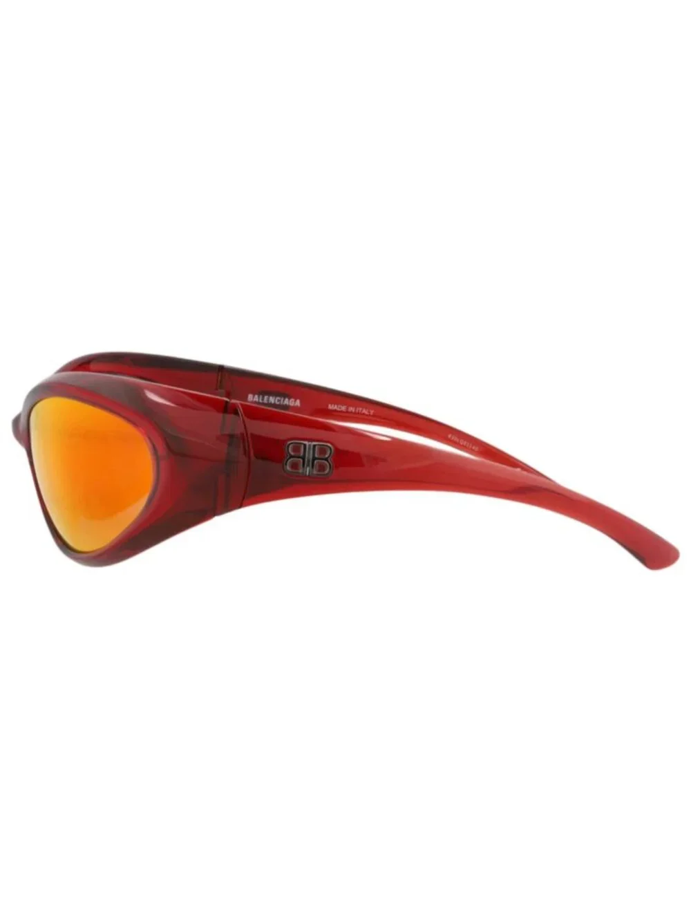 New Balenciaga Women's Sunglasses Shield Wrap Bio Injection Frame Unisex Red Red